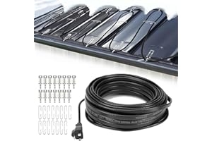 CozyCabin 50FT Roof Snow De-Icing Heat Cable, 120V Self-Regulating Heating Cable Tape for Water Pipes and Gutters, Electric Heat Trace for Ice Dam Prevention