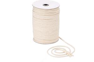 MACRABOHO Macrame Cord 5mm x 164yd | 100% Natual Cotton Macrame Rope | 3 Strand Twisted Cotton Cord for Handmade Plant Hanger Wall Hanging Craft Making