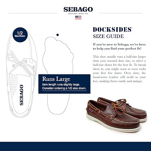 Sebago Portland Waxed Boat Shoes Handsewn Waxed Leather