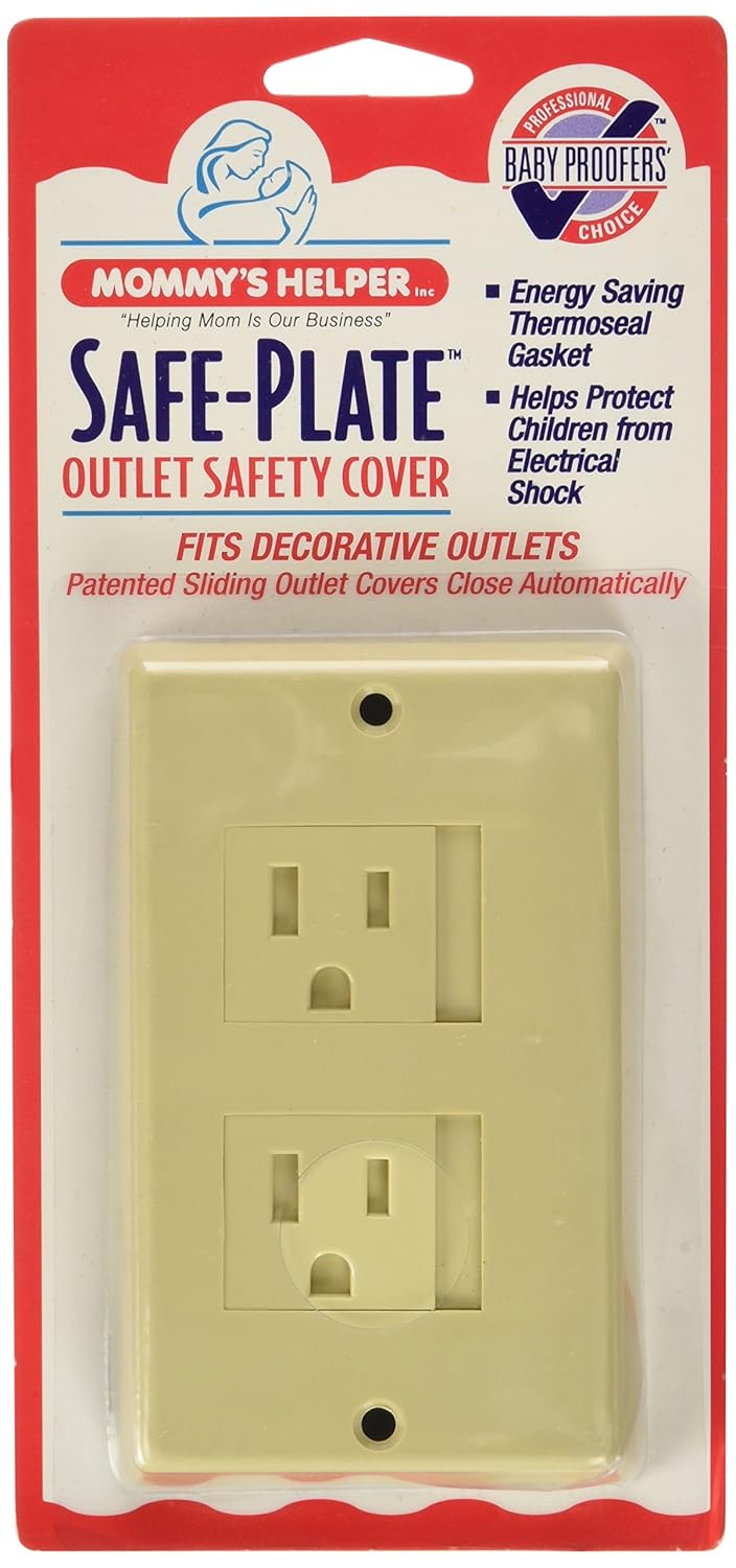 Mommy's Helper SafePlate Sliding Electrical Outlet Plug Child Safety Covers Outlet Covers Baby