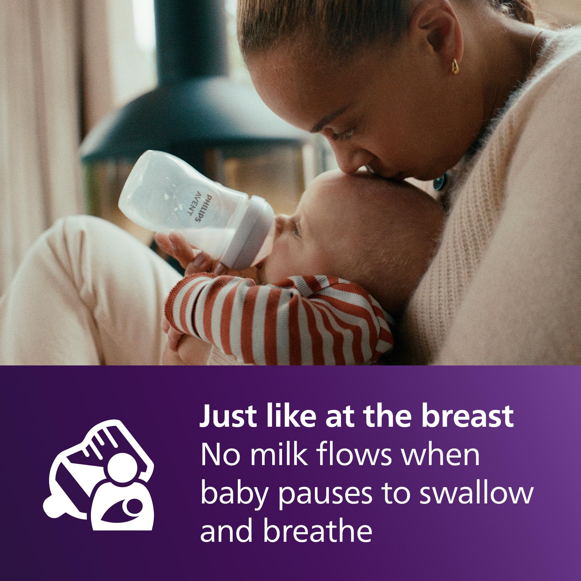 Philips Avent Natural Baby Bottles with Natural Response Nipples (Medium Flow, Flow 3), 9oz, 2-Pack, SCY903/02