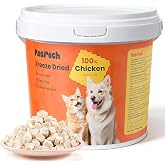 Kasrech Freeze Dried Chicken Treats for Cats &amp; Dogs, 17.64 oz(1.1LB) | High Protein Single Ingredient Cat &amp; Dog Treats, Grain Free Raw Pet Snacks, Training Treats &amp; Food Topper, No Additives