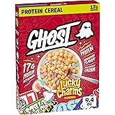 Ghost Lucky Charms Protein Cereal, 17g Protein, 9.4 oz | All 8 Lucky Charms Marshmallows, Good Source of Calcium, Crunchy Puffs, Post-Workout Snack