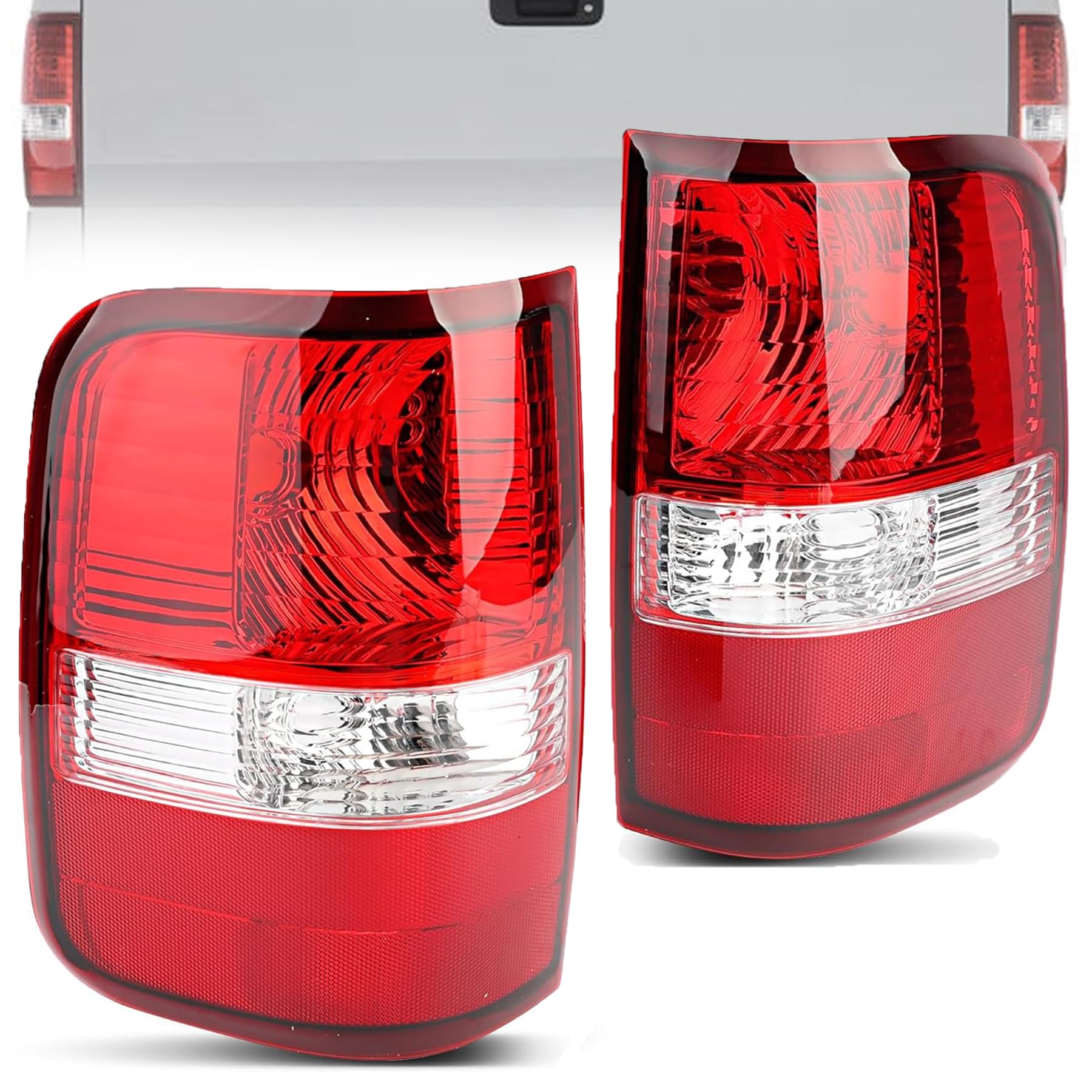 Photo 1 of Tail Light Compatible with 2004 2005 2006 2007 2008 Ford F150 - Taillights Replacement for 5L3Z13405CA|5L3Z13404CA - Rear Light Brake Lamps Driver and Passenger Side