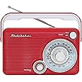 Studebaker SB2002RB Portable AM/FM Radio with Headphone Jack and Aux-in Jack with AC/DC Power (Red/White)