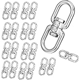 Double Ended Swivel Eye Hook,Eye to Eye Swivel Shackle Ring Connector, 304 Stainless Steel 20 Pieces M5