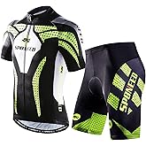 sponeed Men Cycle Outfit Set Bicycle Jersey Road Biker Shorts Trianthlon Cycling Gear Shirts