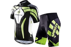 sponeed Men Cycle Outfit Set Bicycle Jersey Road Biker Shorts Trianthlon Cycling Gear Shirts