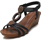 FRALOSHA Wedge Sandals for Women Dressy Open Toe Comfy Casual Summer High Heel Platform Breathable Beach Sandals