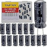 10uF 50V 5x11mm Rubycon Electrolytic Capacitor Low ESR 1.5&Omega; Long Life 36yrs at 55 Degree C mfd mircofarad Micro Farad adial Lead Aluminum Capacitors (Pack of 15)