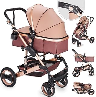 FlowerW Rollstuhl Kinderwagen Anti Shock Folding Leichter Kinderwagen Zertifizierung ECE Multi Funktionen Standard Kombikinderwagen