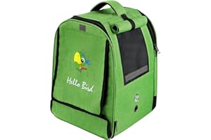 HUMLANJ Large Bird Carrier Backpack, Portable Bird Carrier Travel Cage, Outdoor Breathable Pet Bird Carrier Travel Bag with Standing Perch and Tray for Medium to Large Birds, Parrots
