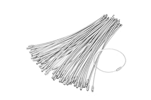 Bidponds 50 PCS Wire Keychain Cable,Stainless Steel Strap String Wire Loop for Luggage Tag,2mm Thick,7.8 Inches