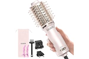 CASAVOK Dual Voltage Hair Dryer Brush for Travel,4 in 1 Blow Dryer Brush,2 Inch Mini Hot Air Brush for Short Hair,Volumizer,110-240V Dual Voltage with European Plug Adapter,Oval Brush Blow Dryer for Women