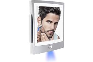 Zadro Products ZWTAR20S Rechargeable LED Lighted Fogless Shower Shaving Mirror, Silver & White