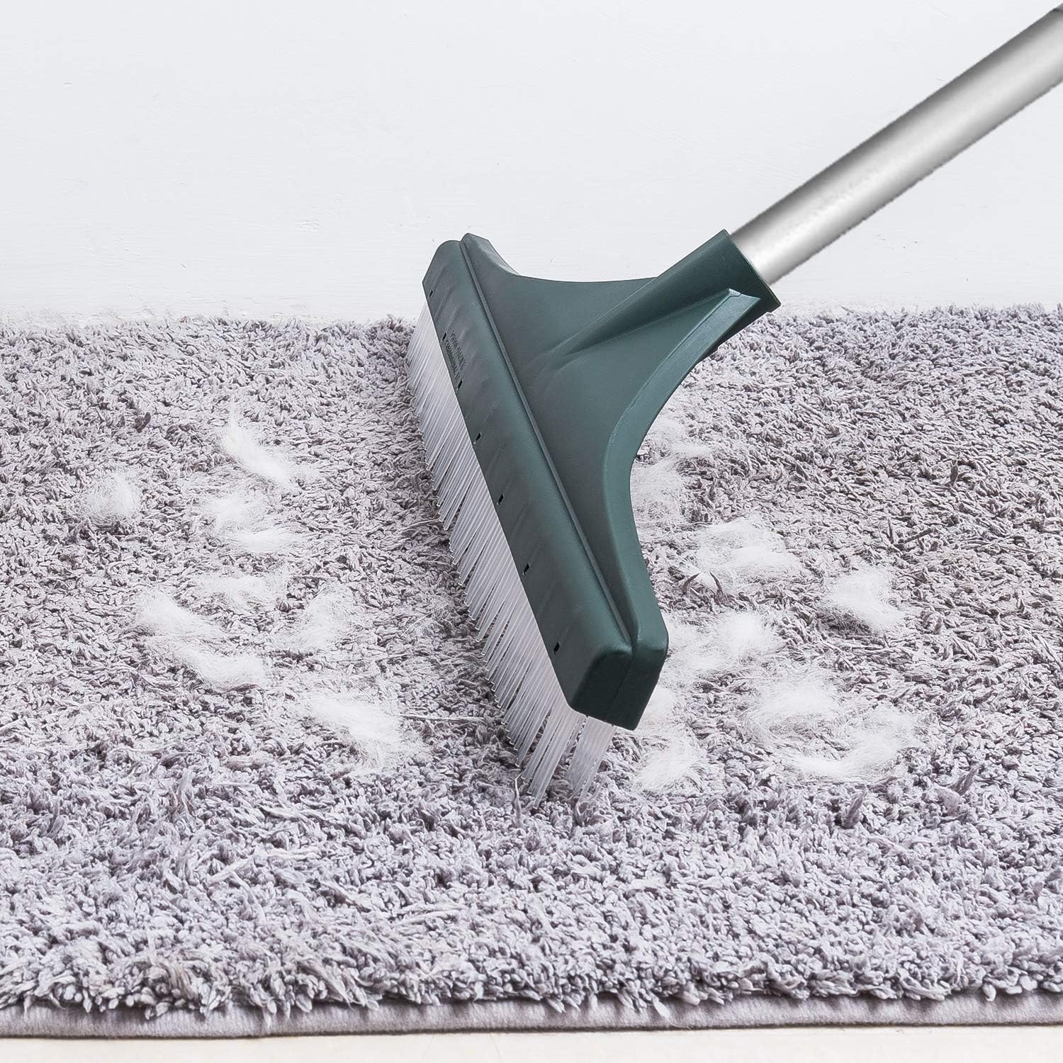 ORIENTOOLS Turf Rake, Ergonomic Adjustable Lightweight Steel Handle, Plastic Head with PA Brush, 32 to 52 inches, Carpet Rake : Garden & Outdoor