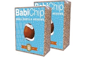 REPTICHIP PREMIUM COCONUT SUBSTRATE BabiChip Coconut Substrate for Reptiles Loose Small Sized Coconut Husk Chip Reptile Bedding (36 Quart (2 Pack))