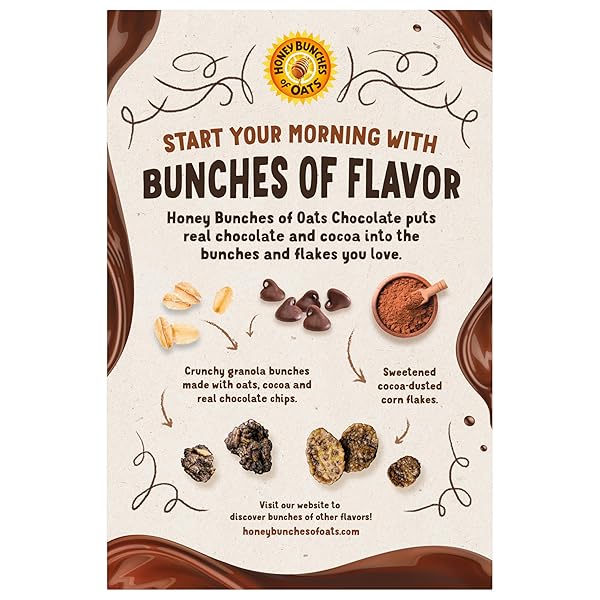 HONEY BUNCHES OF OATS CHOCOLATE, MADE WITH WHOLE GRAIN CEREAL, BREAKFAST CEREAL, 12OZ BOX (PACK OF 1)