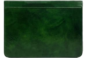 Time Resistance Leather Portfolio - A4 Document Folder - Padfolio - Italian Handcrafted Organizer Folio - Gift Box Included