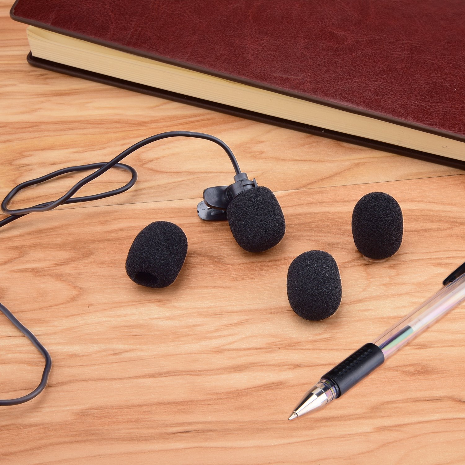 10 Pack Mini Small Size Lapel Headset Microphone Windscreen Foam Cover, Black