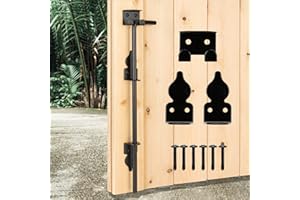 DJSUNPACKING 24" Heavy Duty Cane Bolt Gate Drop Rod-Steel Gate Ground Latch Designed for Wood Metal Vinyl Gates or Double Doors Fence Applications