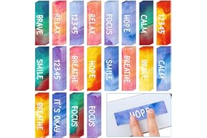 Crtiin 100 Pcs Sensory Strips Anxiety Calm Mindfulness Stickers Fidget Stress Breathing Sensory Sticker Different Textures Ro