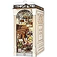 ROBOTIME DIY Book Nook Kits Dollhouse Room Bookstore Miniature House with LED Light 3D Wooden Puzzles for Adults Booknook Bookshelf Insert Decor Diorama Kit Unique Gifts（Arcade Dating）
