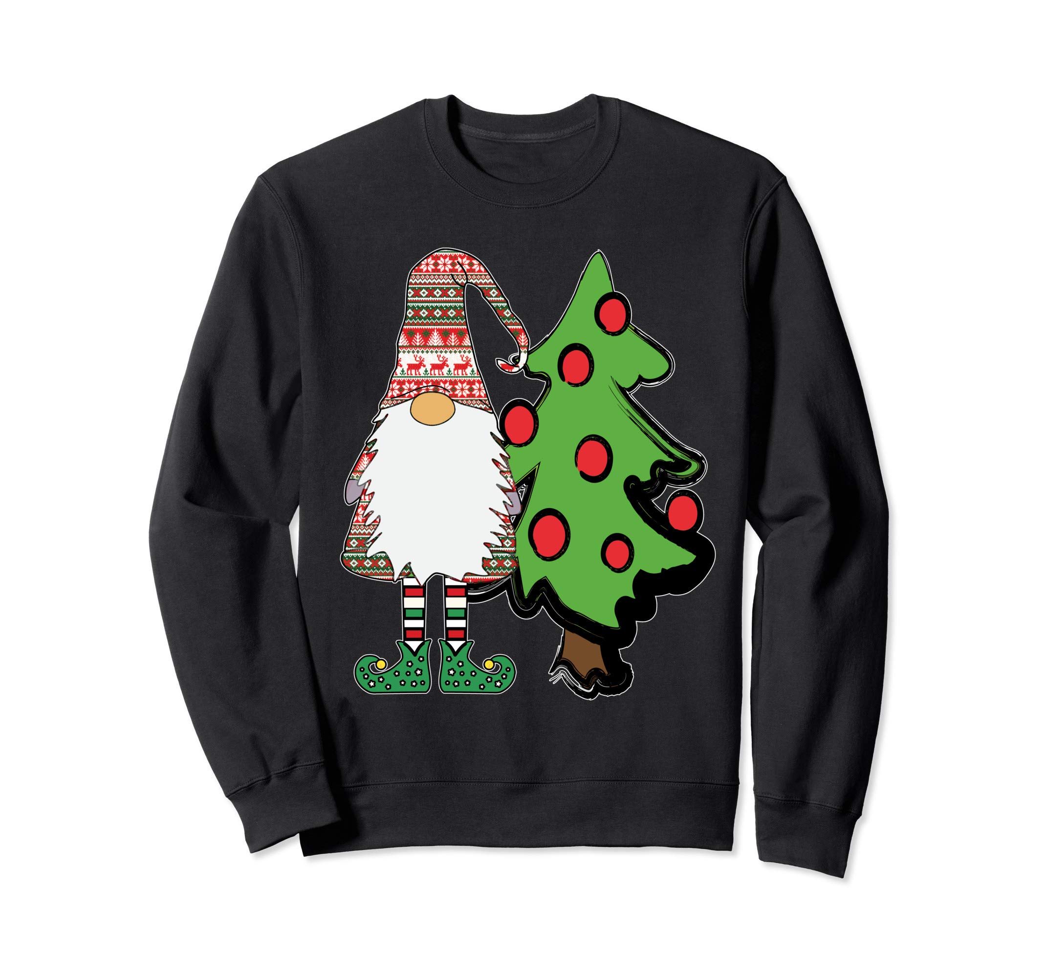 Nordic Gnome Christmas Tree Tomte Nisse Holiday Cute Sweatshirt