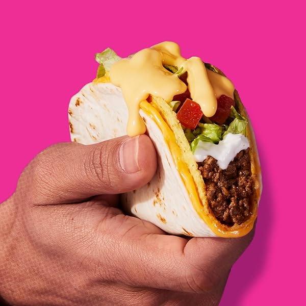 TACO BELL CHEESY DOUBLE DECKER TACO DINNER KIT WITH 6 SOFT TORTILLAS, 6 CRUNCHY TACO SHELLS, VELVEETA CHEESE SAUCE & SEASONING, 14 OZ BOX