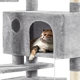 Yaheetech Large Cat Tree 178cm Tower with 2 Condos Scratching Posts Light Grey view 7
