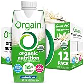 Orgain Organic Grass Fed Dairy 16g Protein Shake, Vanilla, 11oz, 12pk | Ready to drink grass-fed dairy protein, meal replacement, 20 vitamins &amp; minerals, fruits &amp; vegetables, non-GMO, gluten-free