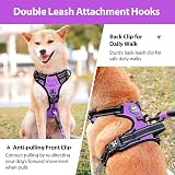 PoyPet No Pull Dog Harness Reflective Adjustable Easy Control Handle Purple S view 2