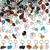 COGCHARGER 150Pcs 30 Styles Mixed Gemstone Nuggets Charms Stone Charms Crystal Pendants Bulk with 304 Stainless Steel Jump Ring for Necklace Earring Jewelry Making