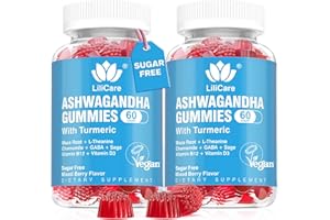 LILICARE EnvyDeal Ashwagandha Gummies 2000mg for Women Men - Sugar Free, Vegan - Organic Ashwagandha Root Extract Supplements Gummy & Vitamin D3, Mixed Berry Flavor, 120 Count