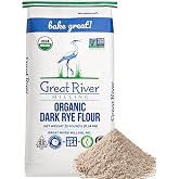 Great River Milling Organic Dark Rye Flour, Whole Grain, 25 lb | Organic Dark Rye Flour for rye bread, pumpernickel, sourdough starters, bagels, crackers and multigrain loaves; deep rye
