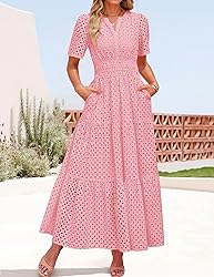 ZESICA Women's 2025 Summer Short Sleeve Maxi Dress