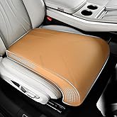 FLORICH Car Seat Extender Leg Extender Support Cushion for Driver Seats Office Chair, Leather Carseat Leg Support for Long Drivers Universal Car Seat Cushion Legs Rest Pads-Light Brown