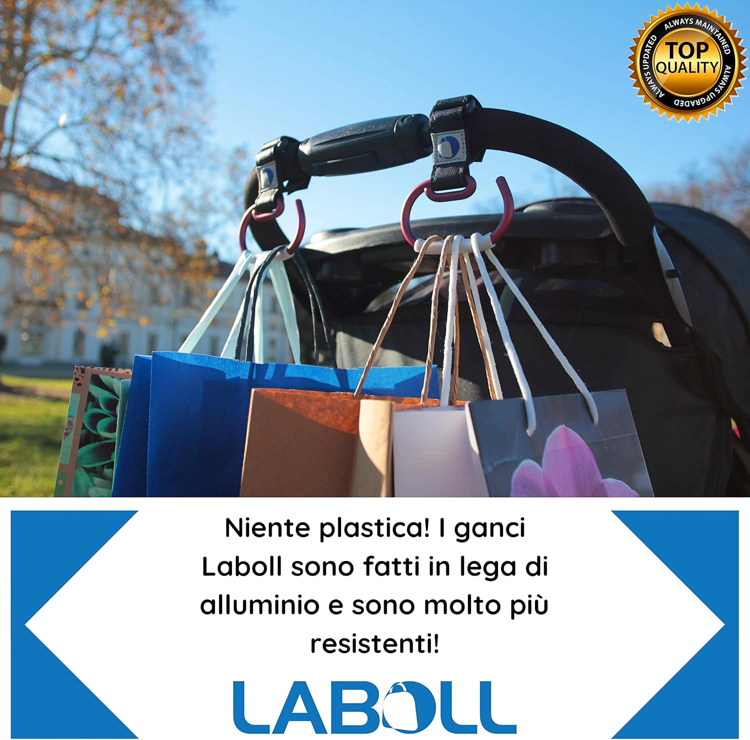 2 Pezzi Taglia Universale Ganci Per Passeggino,Nero Pelle Ganci Per Passeggino Gancio Per Borsa Della Spesa Gancio