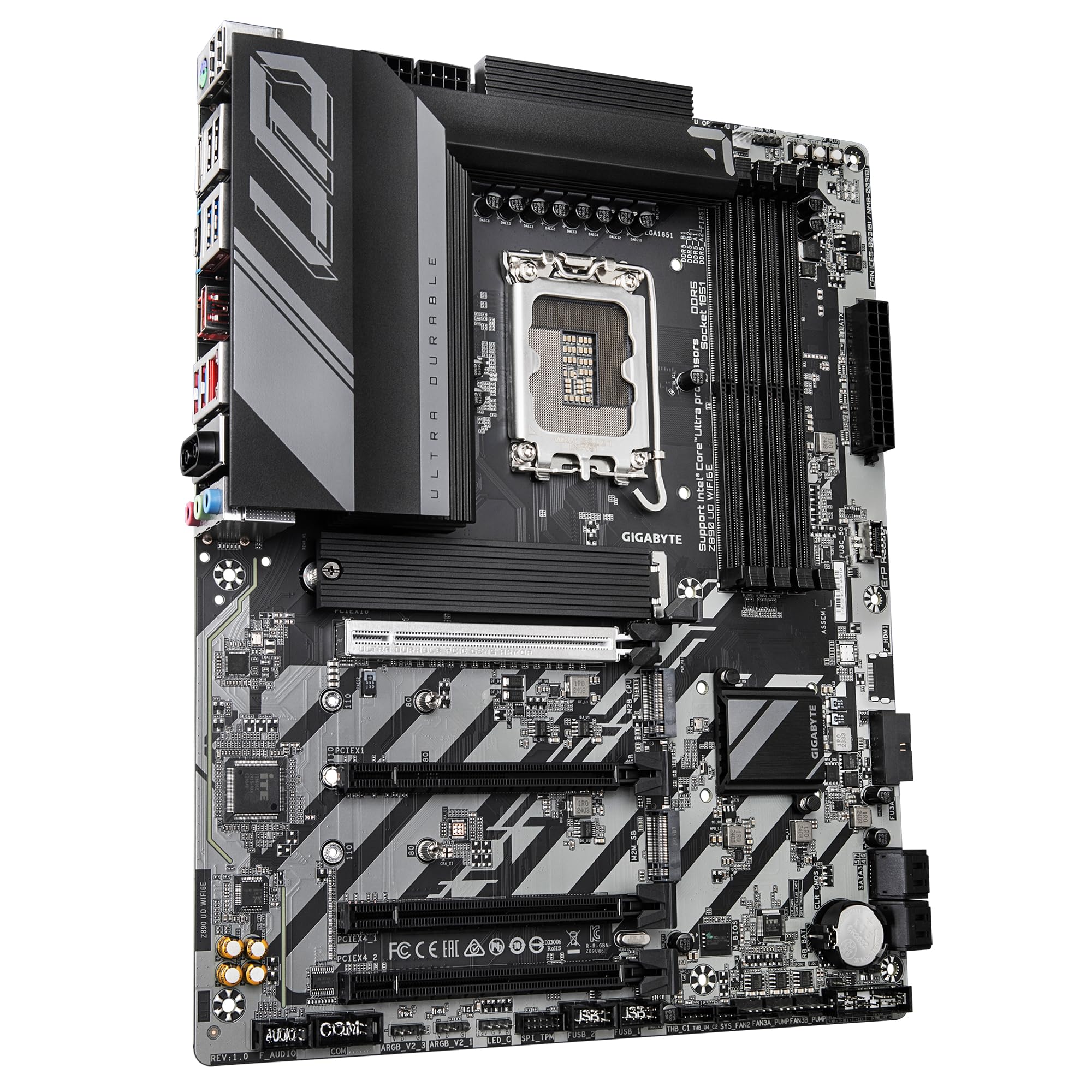 Gigabyte Z890 Ud Wifi6E Motherboard Installed In Pc Case Showing Component Layout And Build Quality