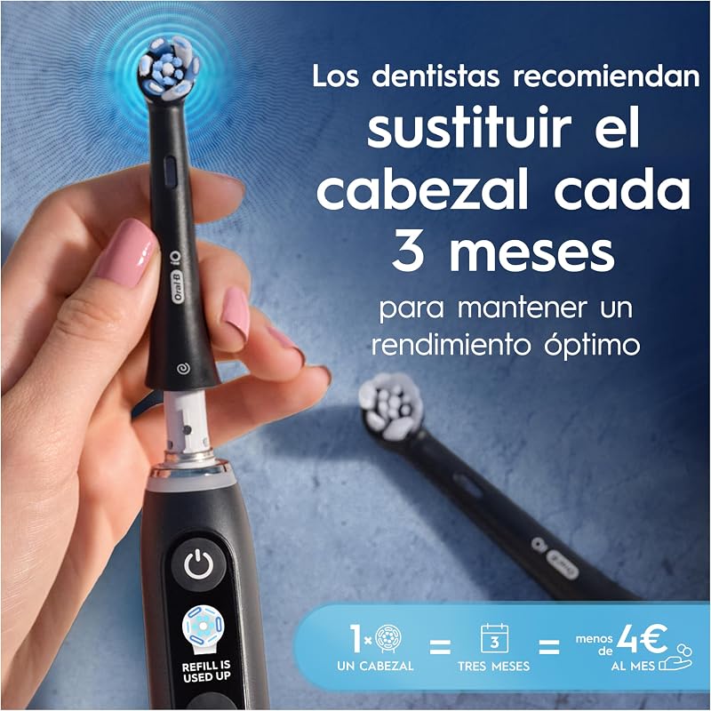Recargas de escova de dentes elétrica oral-b io ultimate clean, pacote de 8 cabeças, preta - original (tamanho caixa postal)