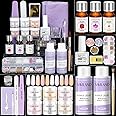 SAVILAND Acrylic Nail Kit with Essential Oils: 6 Colors Acrylic Powder and Acrylic Liquid with Practice Mat Acrylic Nail Set for beginners with Everything for Starter DIY Home Nails Art