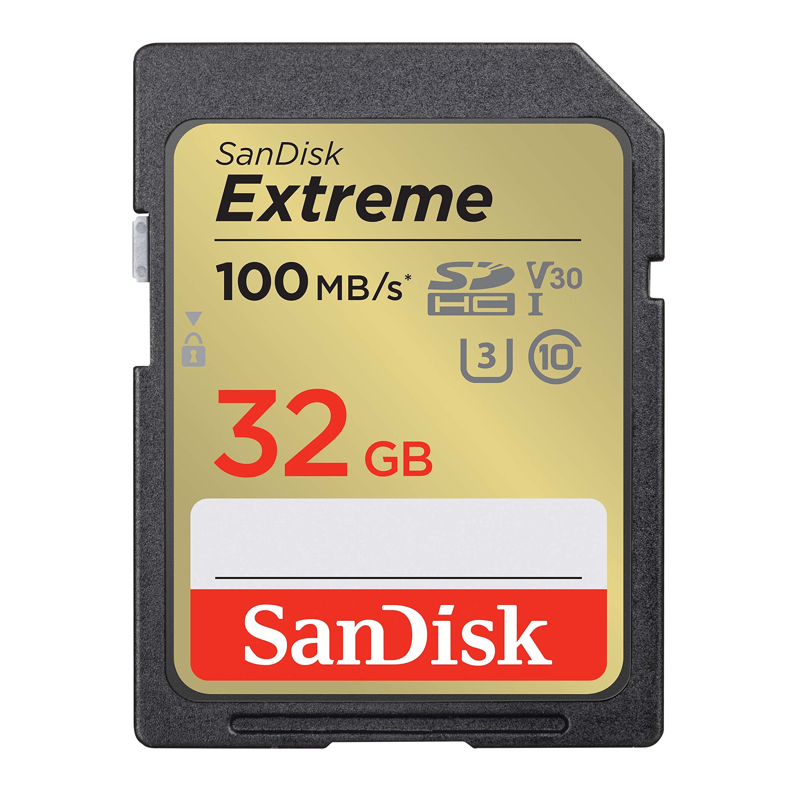 SanDisk 32GB Extreme SDHC card, up to 100 MB/s UHS-I Class 10, U3, V30