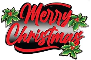 NOSTALGIA DECALS Merry Christmas v3 Window and Wall Decor Decal (24" x 9")