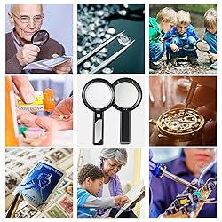 Magnifying Glass with Light, USB Rechargeable 5X