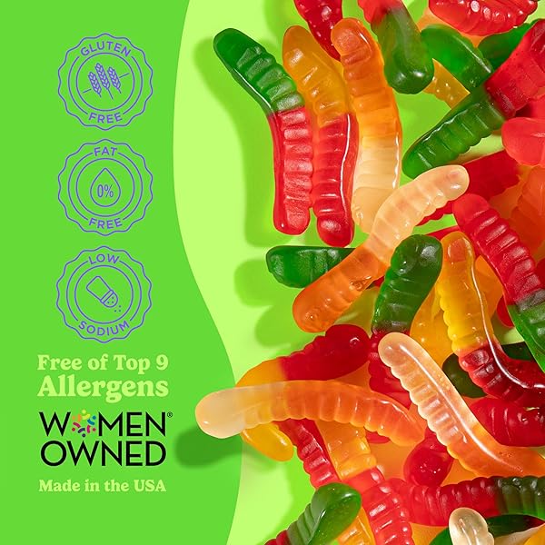 ALBANESE WORLD’S BEST MINI ASSORTED FRUIT GUMMI WORMS | 5LBS OF CANDY | GLUTEN FREE, FAT FREE, SOFT AND CHEWY GUMMY WORMS | PERFECT FOR PARTIES, BAKING WITH KIDS, AND ON THE GO SNACKING