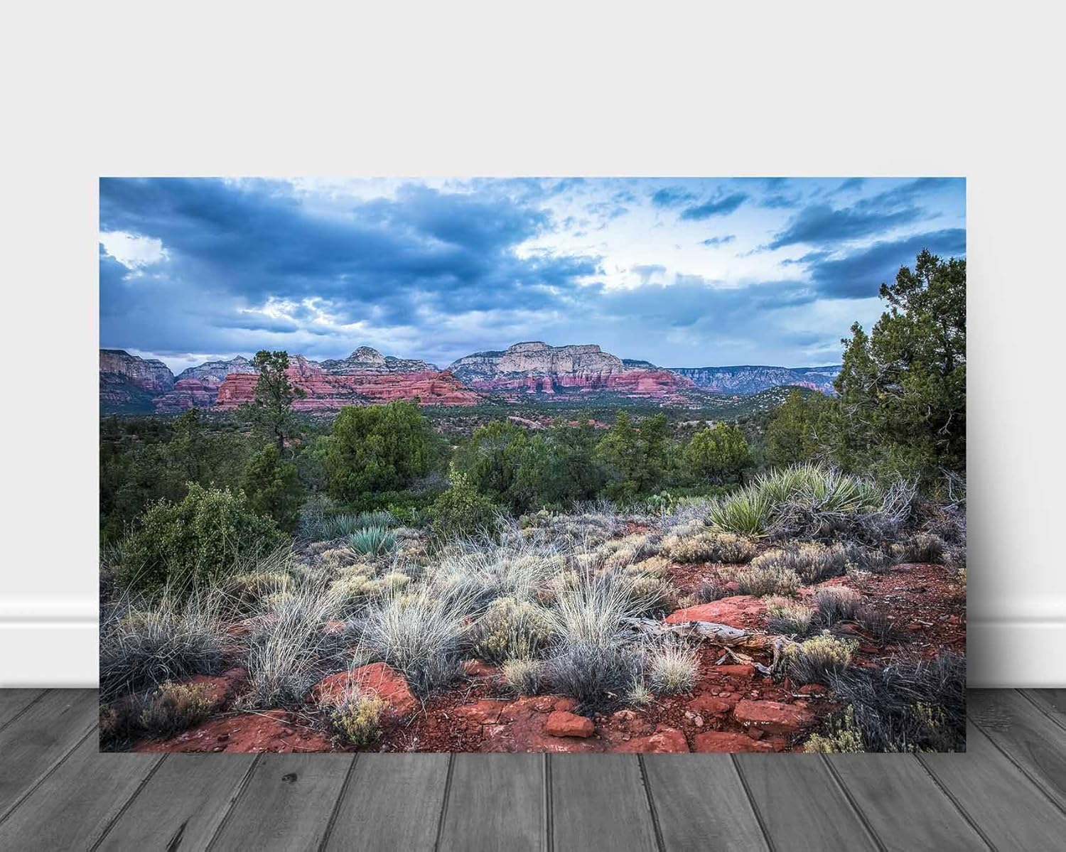 Photographs - Western Wall Art (Ready to Hang) Metal Print of Red Rocks and Desert Landscape on Chilly Spring Evening near Sedona Arizona Nature Photography Southwestern Decor (24