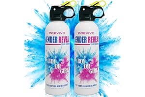 Previvo Gender Reveal Fire Extinguisher Set - 2 Pcs Bule Gender Reveal - 100% Biodegradable Party Supplies- for Memorable Baby Gender Reveal Decorations & Ideas(Small Size)