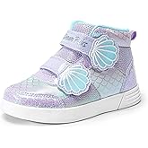 DREAM PAIRS Girls Shoes Toddler Sneakers Kids High Top Shoes with Hook and Loop Storybook Casual Walking Shoes