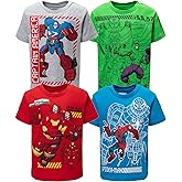 Marvel 4 Pack Athletic T-Shirts Toddler to Big Kid Sizes (2T - 18-20)