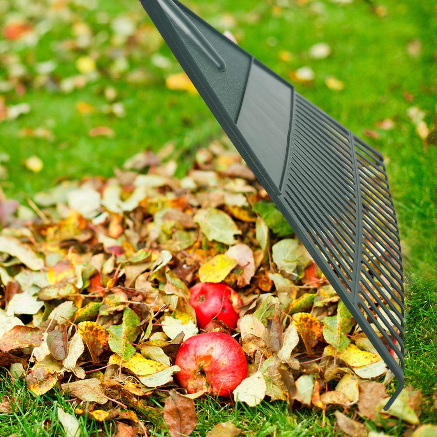 ORIENTOOLS Garden Rake, Adjustable Lightweight Steel Poly Shrub Rake, Plastic Head, 22 Tines, 42 to 60 Inches (Silver Handle) : Garden & Outdoor